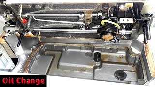 🌺 Sewing Machine Oil Change  How To Change Oil In Jack F4 Electric Industrial Sewing Machine [upl. by Annayt]