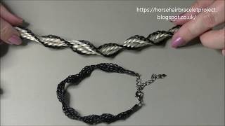 Kumihimo twisted spiral horse hair bracelet [upl. by Marino]