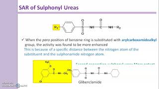 Sulphonyl ureas Structural Activity Relationship SAR [upl. by Hilary]