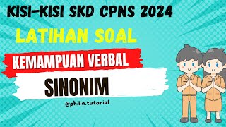 Latihan Soal Tes CPNS Tes Inteligensi Umum Kemampuan Verbal Subtest Sinonim [upl. by Natan]