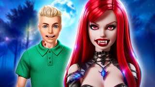 Comment se transformer en vampire  Métamorphose de Barbie en vampire 🧛🏻‍♀️ [upl. by Ashelman259]