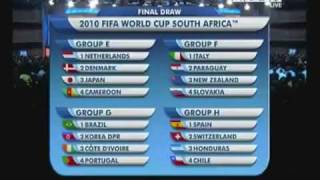 2010 FIFA WORLD  CUP FINAL DRAW RESULT 2 [upl. by Francisca]