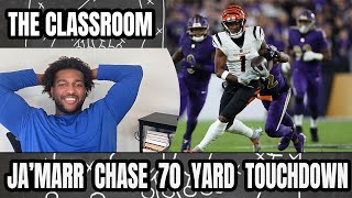 JA’MARR CHASE GETS THE BALL 70 YARD TOUCHDOWN VS THE BALTIMORE RAVENS  THE CLASSROOM [upl. by Aggarwal]