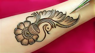 New stylish front hand mehndi design  easy mehndi design  mehndi ka design  mehndi design mehndi [upl. by Naivaf]