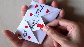 DIY  SURPRISE MESSAGE CARD  Pull Tab Origami Envelope Card  Letter Folding Origami [upl. by Niltag494]