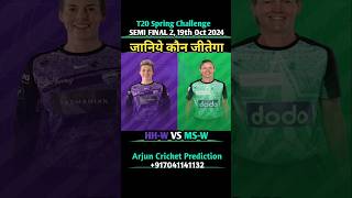 T20 SPRING CHALLENGE 2024 SEMI FINAL 2 HOBART HURRICANES VS MELBOURNE STARS PREDICTION  HHWVSMSW [upl. by Reinke907]