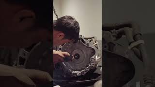 how to fix oil pan leak carrepairexpert carbodyrepair mechanic shorts automobile ppf [upl. by Ileek]