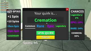 I GOT CREMATION IN 5 SPINS BRUH MY HERO MANIA [upl. by Richers]