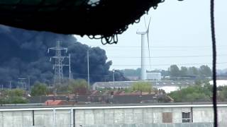 Video of east Hull fire from KC Lightstream Stadium [upl. by Helbon]