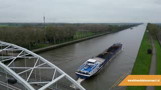 Binnenvaartschip Vista Mare op het Amsterdam Rijnkanaal  binnenvaart [upl. by Emmalynne]