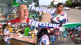 Thailand Große Shoppingtour durch Straßenmarkt Straßenküche und durch das echte Thailand [upl. by Leonerd]