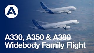 Airbus widebody family flight with the A350 XWB A380 and A330 [upl. by Ahsad]