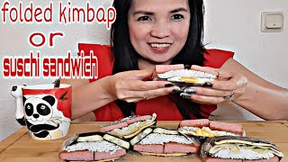 Super easy FOLDED KIMBAP or SUSCHI SANDWICH [upl. by Aleahpar]