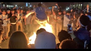 ICTV UNC Students Celebrate Win Over Duke on Franklin Street [upl. by Elvie]