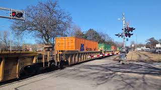 CPKC 135 passing through Downtown Chatham Feb 6 2024 [upl. by Ainnat]