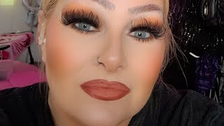 Full glam sparkly brown smokey eye live [upl. by Harwin22]