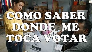 Donde Me Toca Votar Como Saber Donde Votar Como Saber Donde Me Toca Votar Onpe [upl. by Airam226]