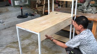 Great Woodworking Project  Extremely Easy And Modern Way To Make A Computer Desk  DIY [upl. by Linnell]