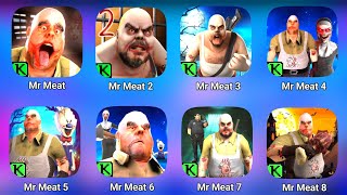 Mr Meat 1 2 3 4 5 6 7 amp 8 Full Gameplay  New Mr Meat Game 3  Ice Scream Mod 8  Mod [upl. by Hadria]