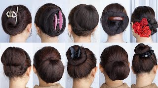 TOP 10 Simple And Easy Hairstyle Do It Yourself  New Hair Bun Styles Claw Clip [upl. by Jaan136]