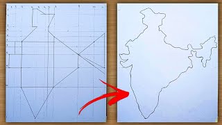 How to draw map of India easilyEasiest way to draw map of India accuratelyMap of India drawing [upl. by Tova]