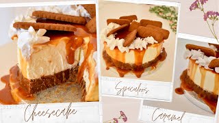 CHEESECAKE spéculoos et caramel beurre salé ❀ Recette simplifiée sans cuisson [upl. by Clari]