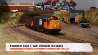 Bachmann Class 37 With Digitrains Sound For ESU And An EM1 Speaker [upl. by Grishilde]