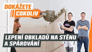 Lepení obkladů na stěnu a spárování  OBI [upl. by Ymma]