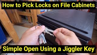 🔒Lock Picking ● Pick Open Office File Cabinet in Less than 1 Minute Using a Jiggler Key [upl. by Goerke]