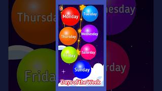 Learn the names of the days of the week  Sunday Monday Tuesday week song preschool [upl. by Mathis]