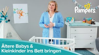 Ältere Babys amp Kleinkinder ins Bett bringen  Tipps vom Schlafcoach  Pampers Experten Service [upl. by Milah209]