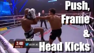 Kickboxing Breakdown Frame Push amp Headkick Valtellini vs Karim [upl. by Sibilla]