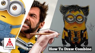 How to Draw Combine Wolverine and Minions into One Character  step by step [upl. by Enert955]