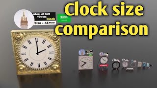 clock tower size comparisonClock Size Comparison  Clock Tower Size faces world largest clock [upl. by Hgielak744]