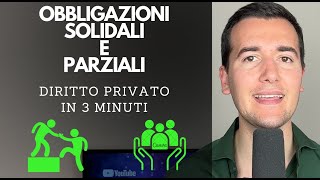 👥 ⚖️ OBBLIGAZIONI SOLIDALI E PARZIALI Diritto Privato in 3 minuti [upl. by Leavelle577]