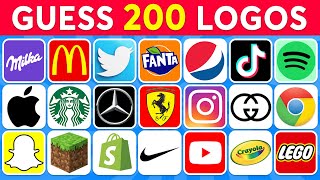 Guess the Logo in 3 Seconds  200 Famous Logos 🥇 Logo Quiz 2024 [upl. by Hannad580]