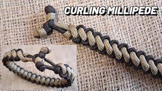 MAKE a quotBootlacequot Curling Millipede  ANCHOR Style Closure Paracord Survival Bracelet [upl. by Dreeda]