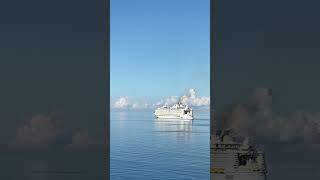 symphonyoftheseas in the distance just left cococay bahamas royalcaribbean private island [upl. by Oab785]