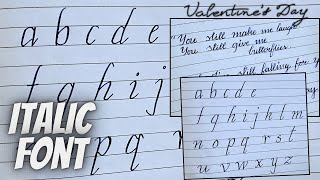 Beautiful Italic Handwriting  Valentines Day Quote amp A to Z  Tutorial [upl. by Bassett892]