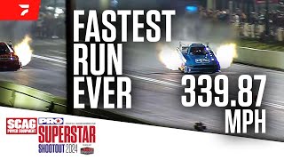 The Fastest Drag Racing Run Ever Laid Down At PRO Superstar Shootout [upl. by Curzon884]