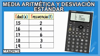 Media aritmética y desviación estándar con tabla de frecuencias y calculadora [upl. by Hesper524]