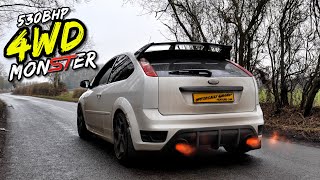 4WD MONSTER BIG TURBO 4WD SWAPPED 530BHP FORD FOCUS ST [upl. by Gerladina]