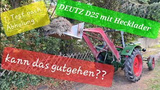 STIER Hecklader am Deutz D25 im Einsatz Bauernlader [upl. by Tony]