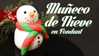 Moldeado de muñeco de nieve para navidad en fondant para decorar cupcakes [upl. by Shlomo]