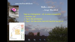 Tipps zur Stellungnahme zu Texten Beispiel Liebes bzw UnterwegsGedicht und Alltagskommunikation [upl. by Rolyak102]