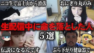 【ゆっくり解説】生配信中に命を落とした人5選をゆっくり解説 [upl. by Nottirb867]