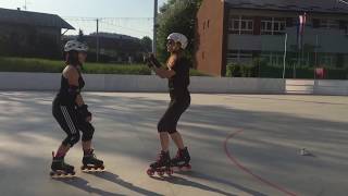 How to slow down and stop on inline skates using consecutive Parallel Turns [upl. by Mazurek]