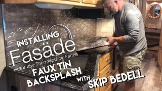 Install FASADE Faux Tin Backsplash EASY 1 min video [upl. by Anoj35]