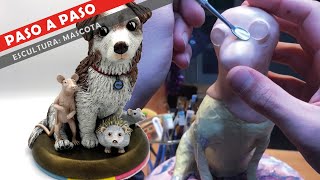 Como hacer una escultura realista de unas mascotas paso a paso  Arcilla polimerica  Supersculpey [upl. by Xylia24]