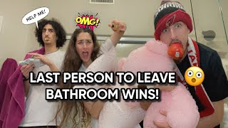 LAST PERSON TO LEAVE BATHROOM WINS 5000 24 HOUR CHALLENGE [upl. by Eisoj]